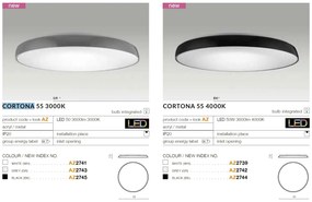 Plafoniera LED slim CORTONA 55 3000K neagra