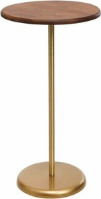 Masuta cafea 1032-1, auriu/stejar, metal/lemn, 40x40x75 cm