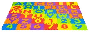 Covoraș mare din spumă pentru copii cu litere și cifre, 178x178 cm 36 buc.
