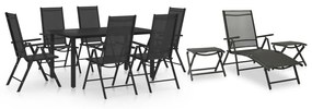vidaXL Set mobilier de grădină, 10 piese, negru și antracit
