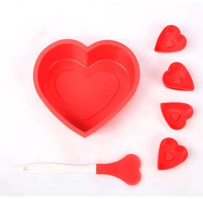 SET FORMA SILICON HEART + 6 FORME BRIOSE + SPATULA