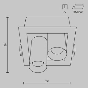 Spot LED incastrabil design tehnic Magnum 2 negru