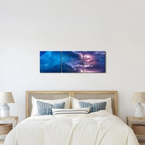 Tablou cu nori (cu ceas) (90x30 cm)