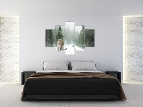 Tablou cu leopard în zăpadă (150x105 cm)