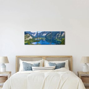 Tablou - Lacul Hallstatt, Hallstatt, Austria (cu ceas) (90x30 cm)