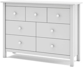 Comodă pentru copii albă joasă din lemn de pin 110x80 cm Max – Marckeric