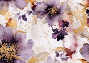 Tablou pe sticlă - Acuarelă flori (70x50 cm)