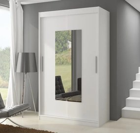 Dulap cu usi glisante si oglinda 150x200 cm, Dorrigo, ADRK Furniture (Culoare: Ciocolata)