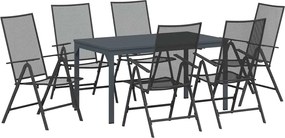 vidaXL Set de masă pentru grădină 7 pcs Antracit