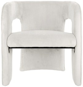Fotoliu alb cu tapițerie din catifea reiată Vigor – Leitmotiv