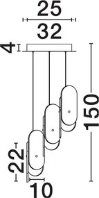 Lustra LED suspendata design decorativ LUCIEN 2700K