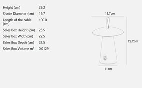 Veioza LED portabila de exterior design nordic IP54 Ara To-Go alba