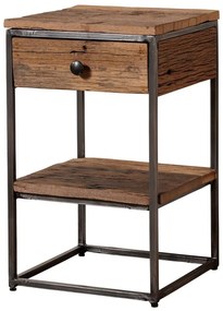 Noptiera din lemn reciclat, aspect rustic, Galion