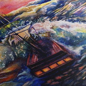 Tablou - Navă pe valurile oceanului, aquarelă (150x105 cm)