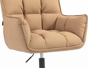 HR560N Scaun Caramel Piele Ecologica Premium Soft cu Bază Neagră
