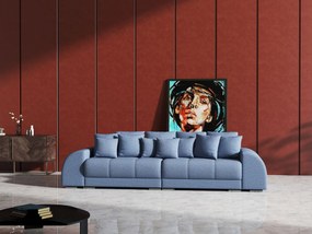 Canapea extensibilă dumonde cu 2 lăzi de depozitare si sezut confortabil din spuma high-density, Verona Enjoy Blue 310x100 cm