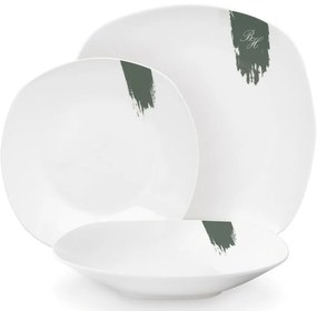 BerlingerHaus Set de 18 farfurii Matte Green,alb-verde