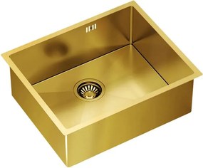 Chiuveta inox incastrata Quadron Unique Anthony 60 finisaj auriu 54x44 cm