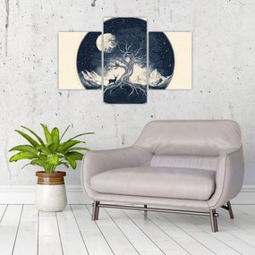 Tablou – Arbore magic cu cerb I. (90x60 cm)