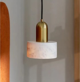 Pendul MARBLE pe cablu 1xE27/60W/230V, auriu/alb, decor marmură