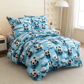 Lenjerie de pat din microfibra SKY PANDA albastru Dimensiune lenjerie de pat: 70 x 80 cm | 140 x 200 cm