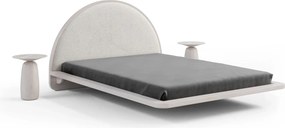 Pat lemn masiv levitant Visby Personalizabil - 180x200, Fara, Alb