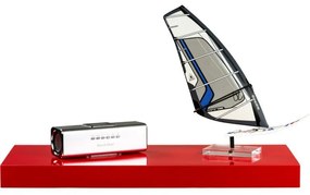 Raft de perete stilist Volato, 30 cm, roșu lucios