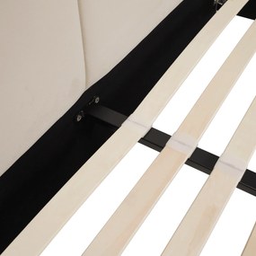 Pat cu somieră şi iluminare LED, 160x200, ţesătură Velvet bej, ALTESA