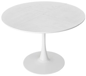 Masă de sufragerie rotundă modernă, Alb | Aosom Romania