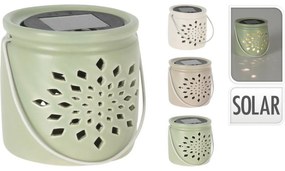 Felinar solar Darena gri, 9,2 x 9 x 11 cm ,porțelan