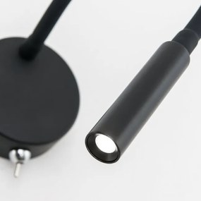 Aplica minimalista cu reader LED directionabil Kurt neagra