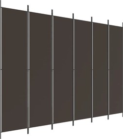 vidaXL Paravan de cameră cu 6 panouri, maro, 300x220 cm, textil
