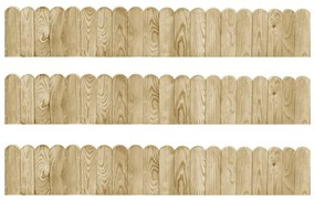 Role de bordura, 3 buc., 120 cm, lemn de pin tratat 3, Verde