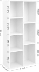 Biblioteca ENGINE 50x24x106 cm alb
