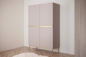 Dulap Nicole - roz antic MDF / picioare de aurii