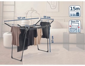 Leifheit PEGASUS 150 Solid Slim negru uscător derufe