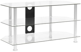 Comoda TV, transparent, 96 x 46 x 50 cm, sticla securizata 1, Transparent, 96 x 46 x 50 cm