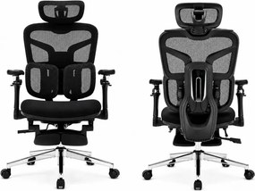 RESIGILAT- DeluxStar T9 FOAM Premium – Scaun ergonomic, Cotiere 6D, Suport Lombar Adaptiv, Spătar Reglabil pe Înaltime în 5 pozitii, Mecanism Înclinare/Blocare, Șezut buretat, Negru