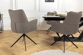 Scaun pivotant modern, Piele Naturala, Maro, PAPILLON