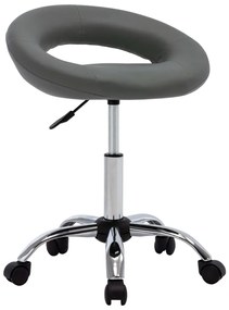 vidaXL Scaun de lucru pivotant, gri, piele ecologică