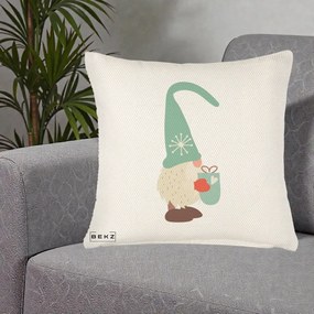 Perna Decorativa Gnom Nordic cu Cana Calda Menta, 40x40 cm, Crem Reliefat, Husa Detasabila, Perna Inclusa, BEKZ®