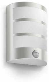 Lampă de perete Philips Python UltraEfficient pentru exterior cu senzor LED 3,8W 2700K, argintiu