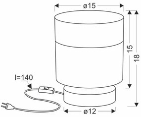 Lampă de masă PORTO 1xE27/60W/230V negru/maro