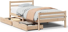 vidaXL Cadru pat fără saltea, 100x200 cm, lemn masiv pin