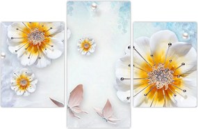 Tablou - Copoziția flori și fluturi (90x60 cm)