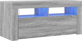 vidaXL Comodă TV cu lumini LED, gri sonoma, 90x35x40 cm