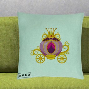 Perna Decorativa Trasura Regala Aurie, 40x40 cm, Verde Menta, Husa Detasabila, Perna Inclusa, BEKZ®