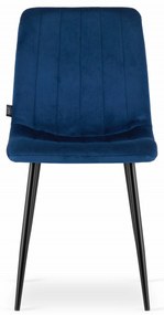 Promotie Scaun catifelat albastru LAVA cu picioare negre de calitate II