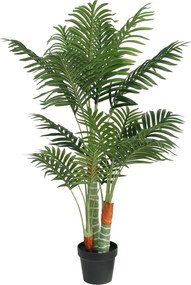 vidaXL Palmier artificial cu 3 trunchiuri, verde, 120 cm, PP