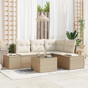 vidaXL Set de canapele pentru grădină 5 pcs Bej Rattan poli